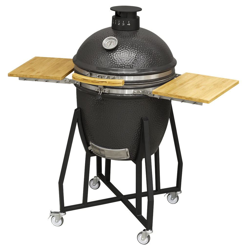 Deluxe 22"(56cm) Ceramic Kamado Style BBQ with Wheeled Stand DG159