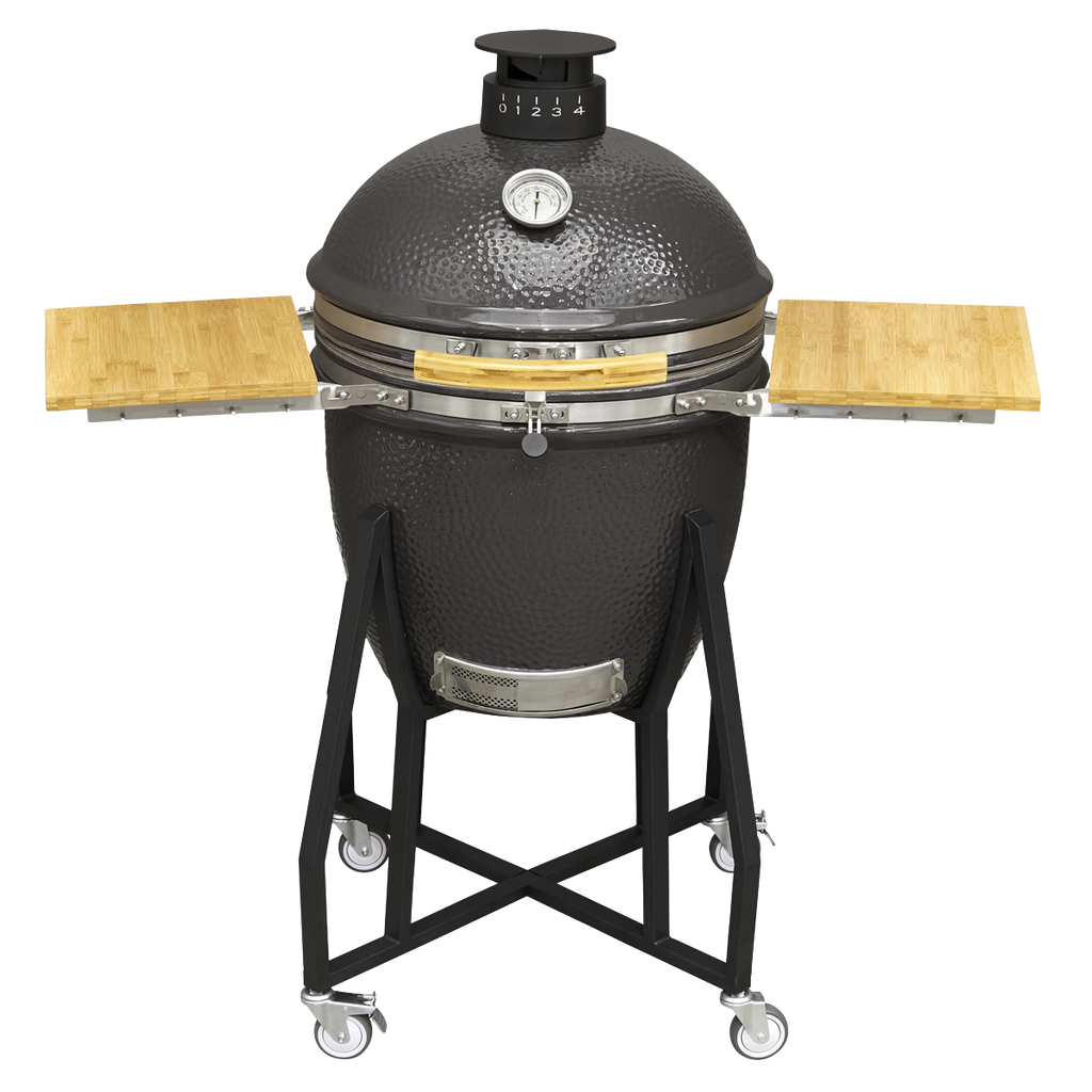 Deluxe 22"(56cm) Ceramic Kamado Style BBQ with Wheeled Stand DG159