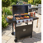 4 Burner Gas BBQ Grill with Piezo Ignition & Thermometer DG15