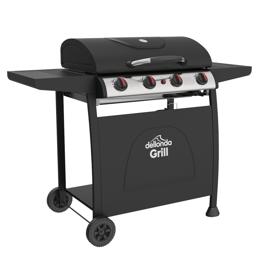 4 Burner Gas BBQ Grill with Piezo Ignition & Thermometer DG15