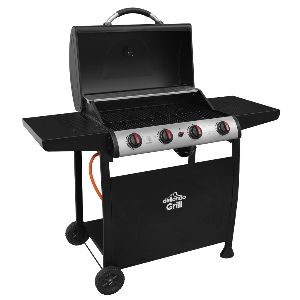 4 Burner Gas BBQ Grill with Piezo Ignition & Thermometer DG15