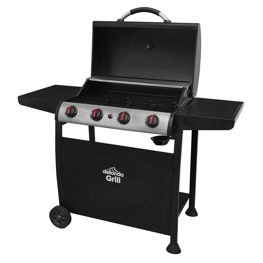 4 Burner Gas BBQ Grill with Piezo Ignition & Thermometer DG15