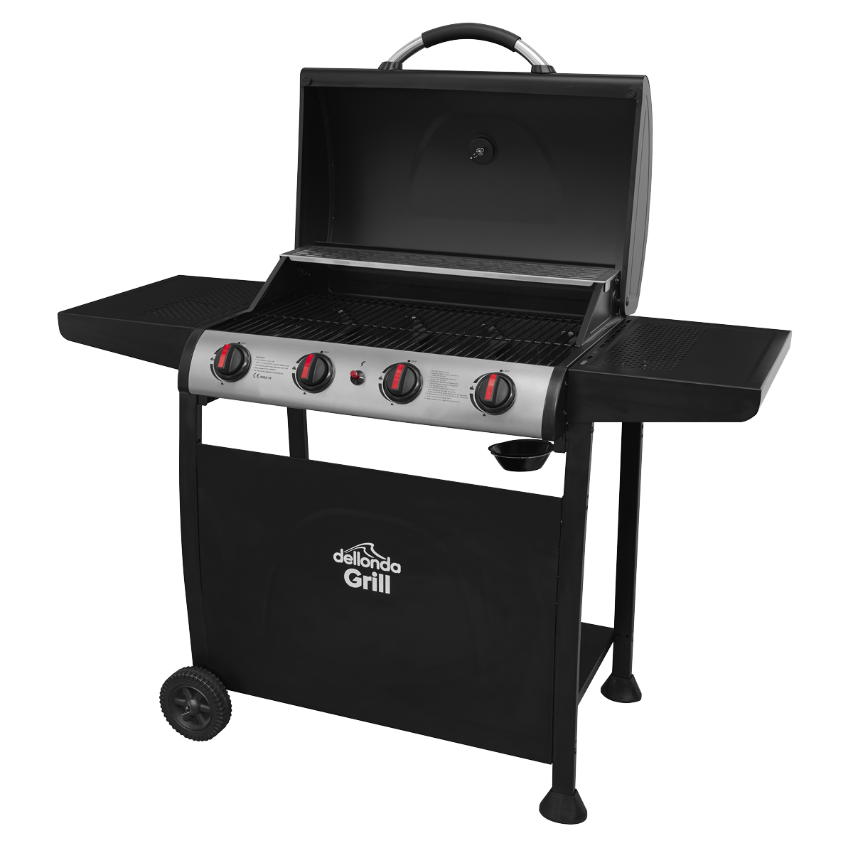 4 Burner Gas BBQ Grill with Piezo Ignition & Thermometer DG15