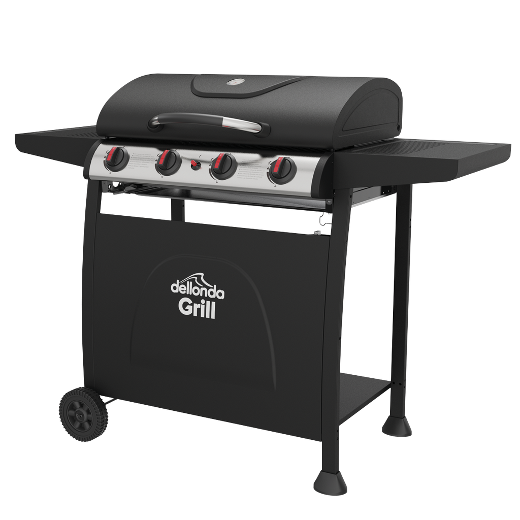 4 Burner Gas BBQ Grill with Piezo Ignition & Thermometer DG15