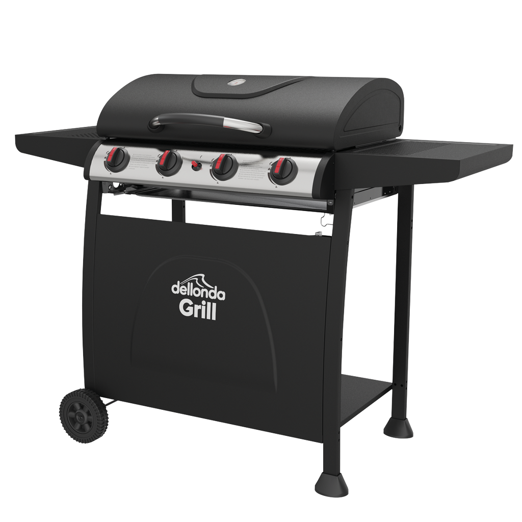 4 Burner Gas BBQ Grill with Piezo Ignition & Thermometer DG15