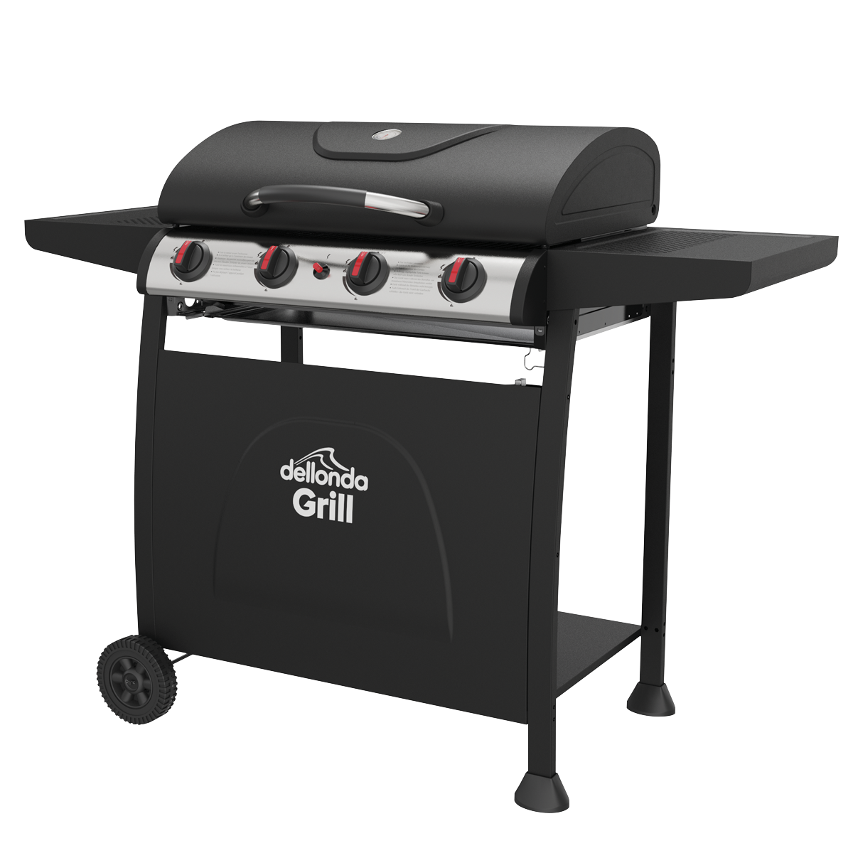4 Burner Gas BBQ Grill with Piezo Ignition & Thermometer DG15