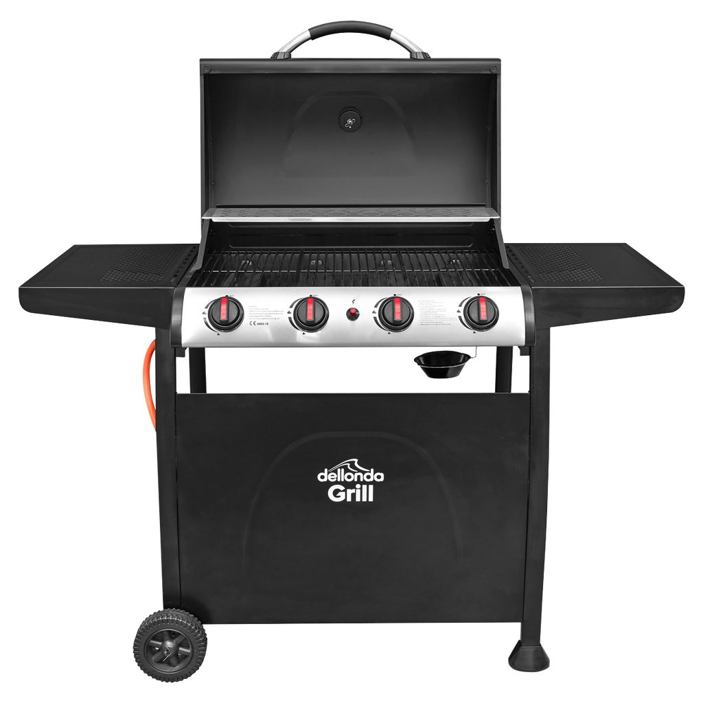 4 Burner Gas BBQ Grill with Piezo Ignition & Thermometer DG15