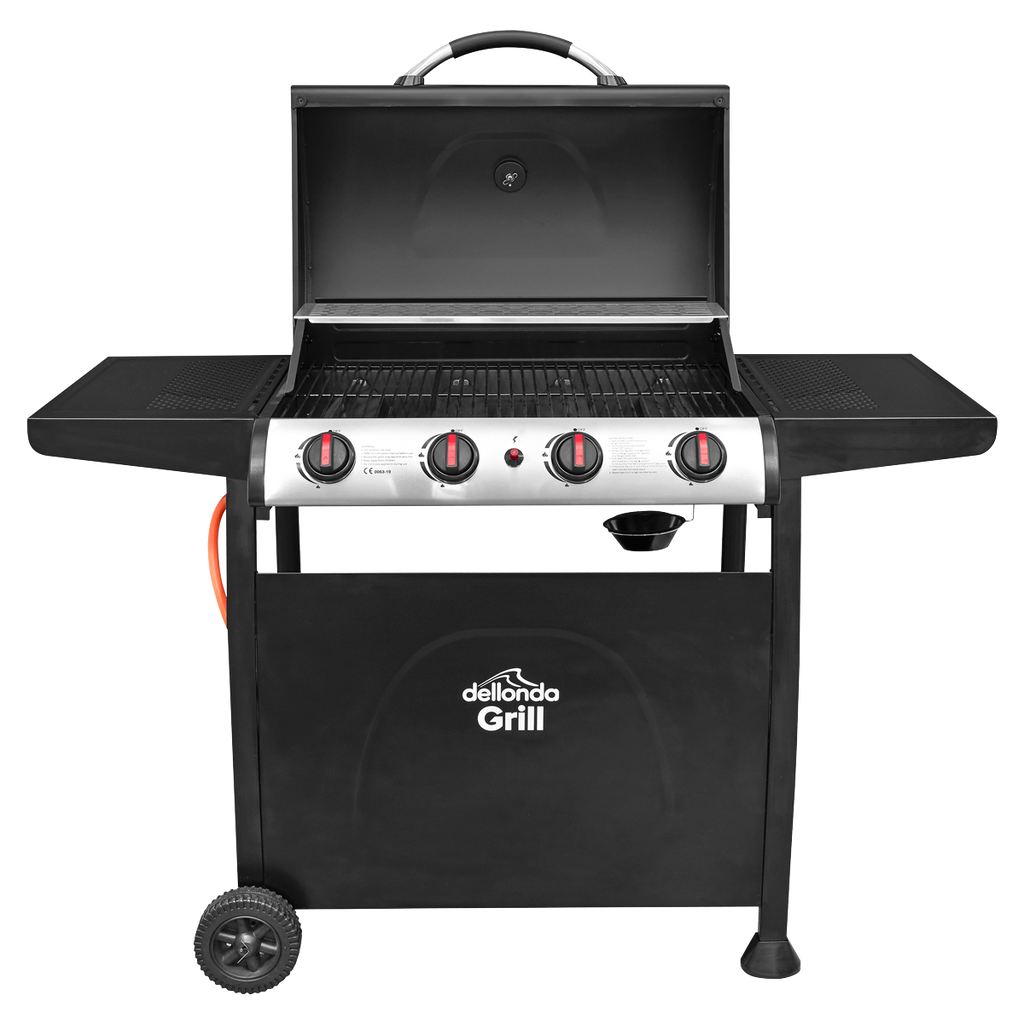 4 Burner Gas BBQ Grill with Piezo Ignition & Thermometer DG15