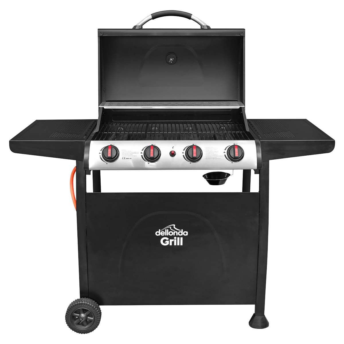 4 Burner Gas BBQ Grill with Piezo Ignition & Thermometer DG15