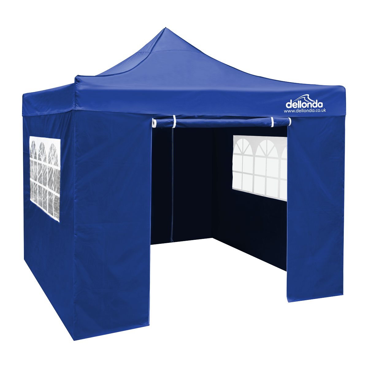 Dellonda Premium 2x2m Pop-Up Gazebo & Side Walls with Carry Bag, Stakes & Weight Bags - Blue DG161