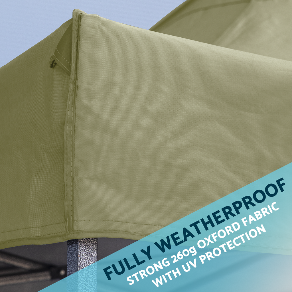 Dellonda Premium 3x3m Pop-Up Gazebo & Side Walls with Carry Bag, Stakes & Weight Bags - Beige DG164