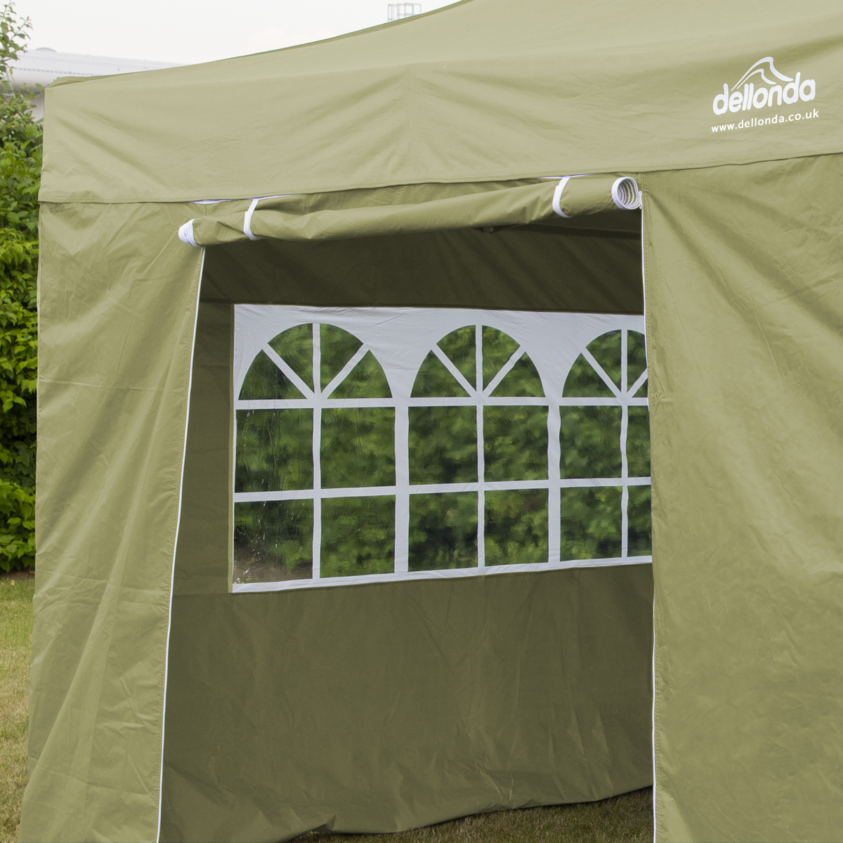 Dellonda Premium 3x3m Pop-Up Gazebo & Side Walls with Carry Bag, Stakes & Weight Bags - Beige DG164