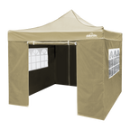 Dellonda Premium 3x3m Pop-Up Gazebo & Side Walls with Carry Bag, Stakes & Weight Bags - Beige DG164
