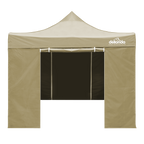 Dellonda Premium 3x3m Pop-Up Gazebo & Side Walls with Carry Bag, Stakes & Weight Bags - Beige DG164