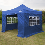 Dellonda Premium 3x3m Pop-Up Gazebo & Side Walls with Carry Bag, Stakes & Weight Bags - Blue DG165