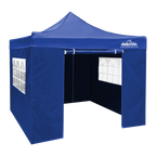 Dellonda Premium 3x3m Pop-Up Gazebo & Side Walls with Carry Bag, Stakes & Weight Bags - Blue DG165