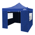 Dellonda Premium 3x3m Pop-Up Gazebo & Side Walls with Carry Bag, Stakes & Weight Bags - Blue DG165