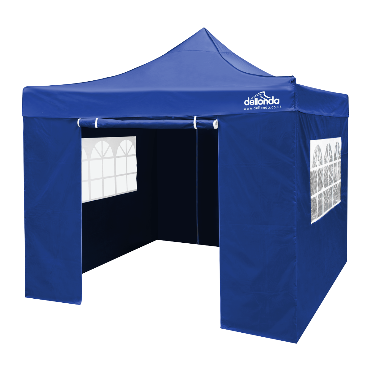 Dellonda Premium 3x3m Pop-Up Gazebo & Side Walls with Carry Bag, Stakes & Weight Bags - Blue DG165