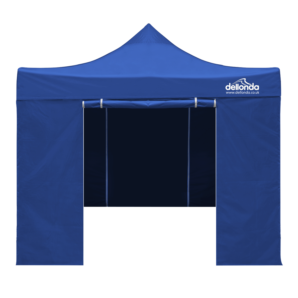 Dellonda Premium 3x3m Pop-Up Gazebo & Side Walls with Carry Bag, Stakes & Weight Bags - Blue DG165