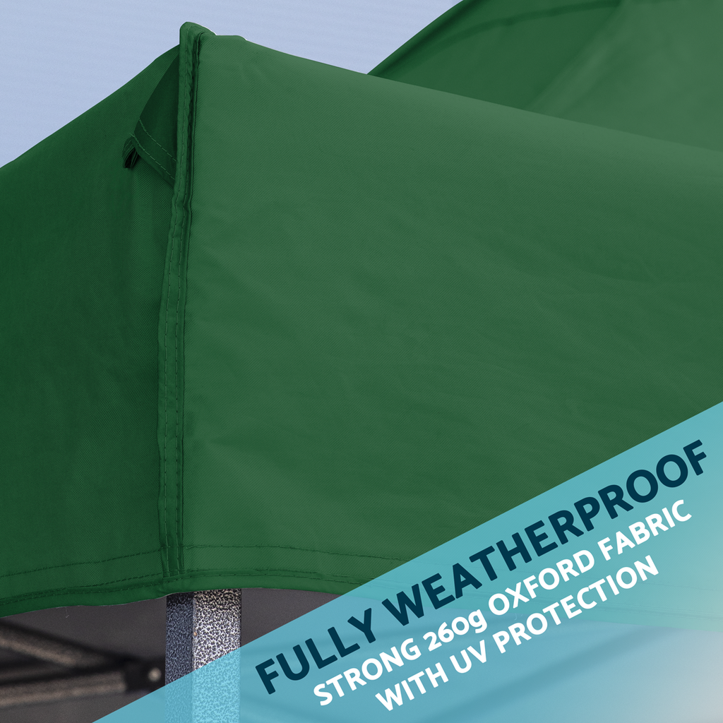 Dellonda Premium 3x3m Pop-Up Gazebo & Side Walls with Carry Bag, Stakes & Weight Bags - Green DG166