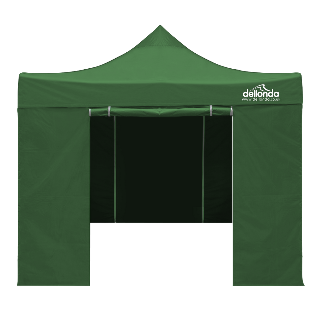 Dellonda Premium 3x3m Pop-Up Gazebo & Side Walls with Carry Bag, Stakes & Weight Bags - Green DG166