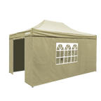 Dellonda Premium 3x4.5m Pop-Up Gazebo & Side Walls with Carry Bag, Stakes & Weight Bags - Beige DG168
