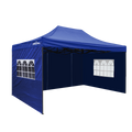 Dellonda Premium 3x4.5m Pop-Up Gazebo & Side Walls with Carry Bag, Stakes & Weight Bags - Blue DG169
