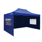 Dellonda Premium 3x4.5m Pop-Up Gazebo & Side Walls with Carry Bag, Stakes & Weight Bags - Blue DG169