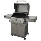 3 Burner Deluxe Gas BBQ Grill with Piezo Ignition & Thermometer - Stainless Steel DG16