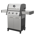 3 Burner Deluxe Gas BBQ Grill with Piezo Ignition & Thermometer - Stainless Steel DG16