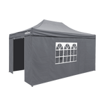 Dellonda Premium 3x4.5m Pop-Up Gazebo & Side Walls with Carry Bag, Stakes & Weight Bags - Grey DG171