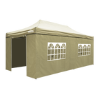 Dellonda Premium 3x6m Pop-Up Gazebo & Side Walls with Carry Bag, Stakes & Weight Bags - Beige DG172