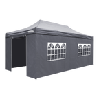 Dellonda Premium 3x6m Pop-Up Gazebo & Side Walls with Carry Bag, Stakes & Weight Bags - Grey DG175