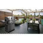 4+1 Burner Deluxe Gas BBQ Grill with Piezo Ignition & Thermometer - Stainless Steel DG17