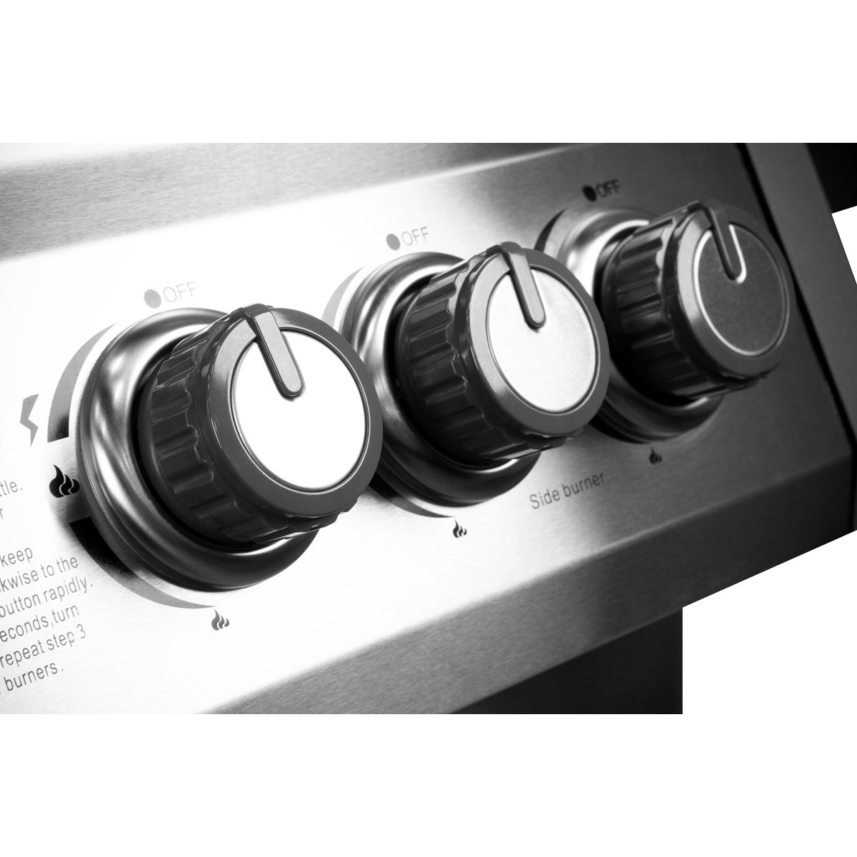 4+1 Burner Deluxe Gas BBQ Grill with Piezo Ignition & Thermometer - Stainless Steel DG17