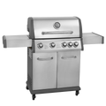 4+1 Burner Deluxe Gas BBQ Grill with Piezo Ignition & Thermometer - Stainless Steel DG17