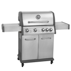 4+1 Burner Deluxe Gas BBQ Grill with Piezo Ignition & Thermometer - Stainless Steel DG17