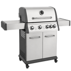 4+1 Burner Deluxe Gas BBQ Grill with Piezo Ignition & Thermometer - Stainless Steel DG17