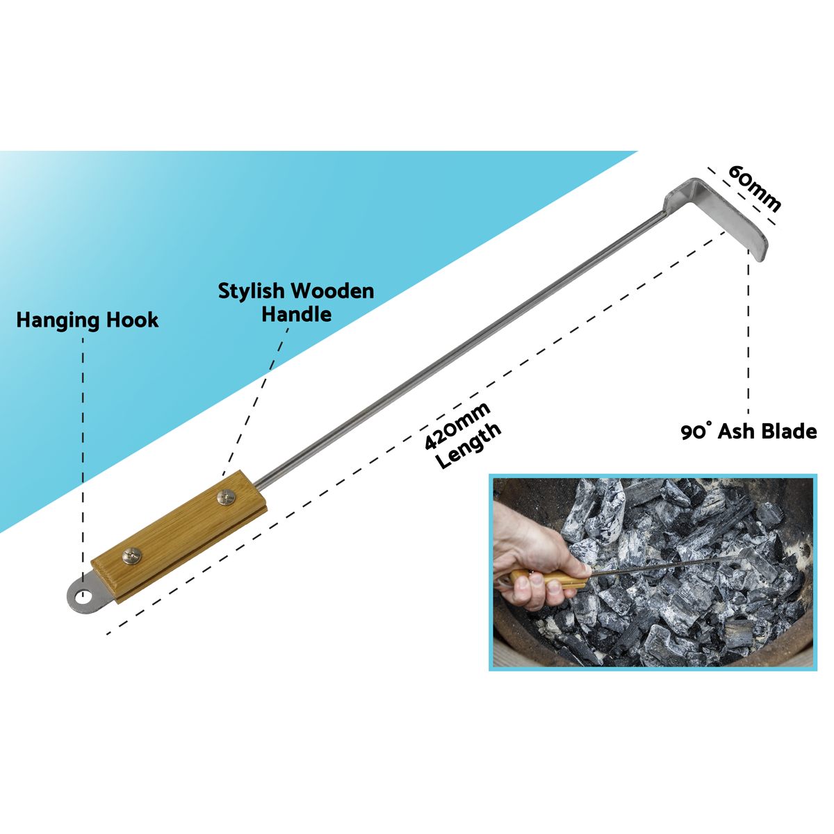 Ash Scraper Tool for Kamado BBQs DG180