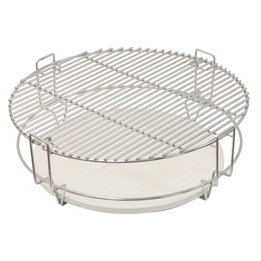 Half-Moon Ceramic Heat Deflector Plates for Kamado BBQs 15"(38cm) 2pc DG185