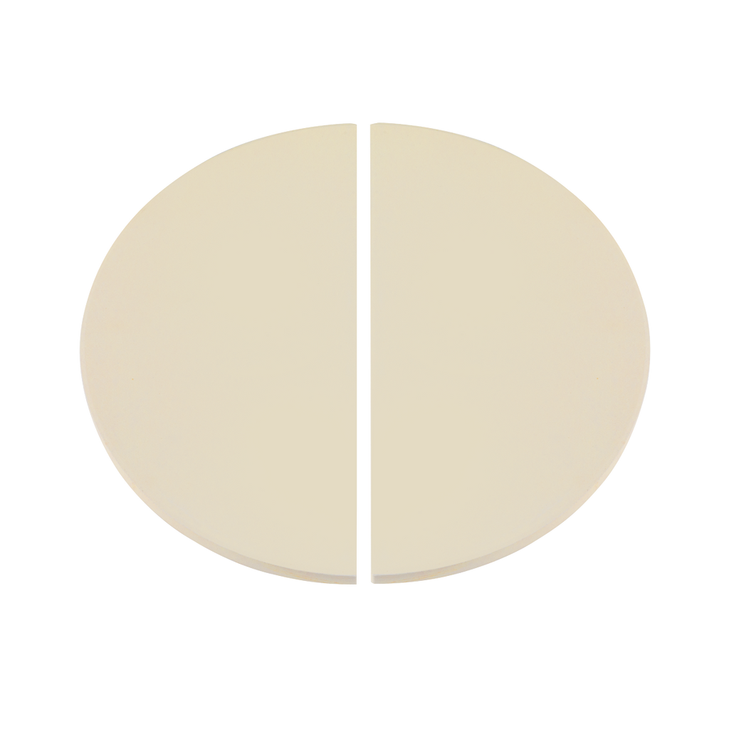 Half-Moon Ceramic Heat Deflector Plates for Kamado BBQs 15"(38cm) 2pc DG185