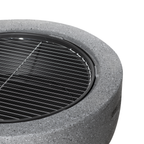 Round MgO Fire Pit with BBQ Grill & Safety Mesh Screen 60cm - Dark Grey DG189