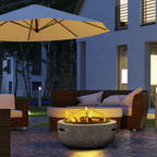 Round MgO Fire Pit with BBQ Grill & Safety Mesh Screen 60cm - Dark Grey DG189