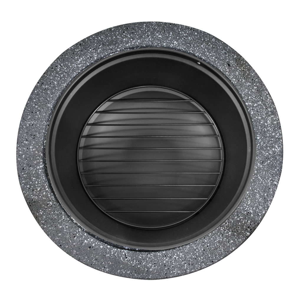 Round MgO Fire Pit with BBQ Grill & Safety Mesh Screen 60cm - Dark Grey DG189