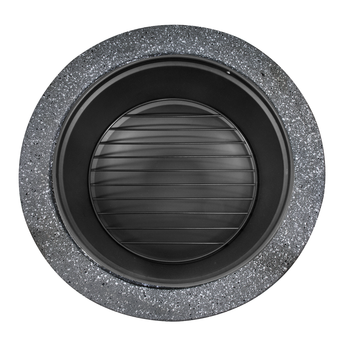Round MgO Fire Pit with BBQ Grill & Safety Mesh Screen 60cm - Dark Grey DG189