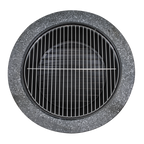 Round MgO Fire Pit with BBQ Grill & Safety Mesh Screen 60cm - Dark Grey DG189