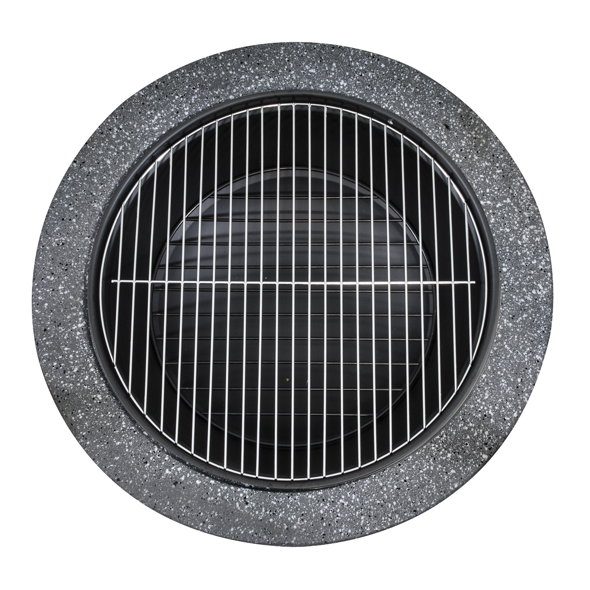 Round MgO Fire Pit with BBQ Grill & Safety Mesh Screen 60cm - Dark Grey DG189