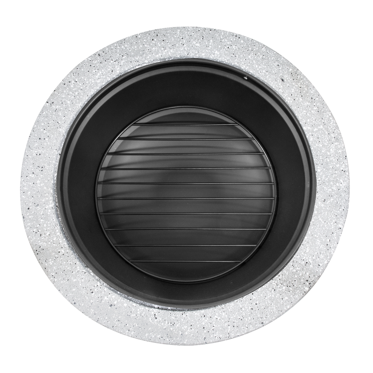 Round MgO Fire Pit with BBQ Grill & Safety Mesh Screen 75cm - Light Grey DG190