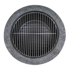 Round MgO Fire Pit with BBQ Grill & Safety Mesh Screen 75cm - Dark Grey DG191