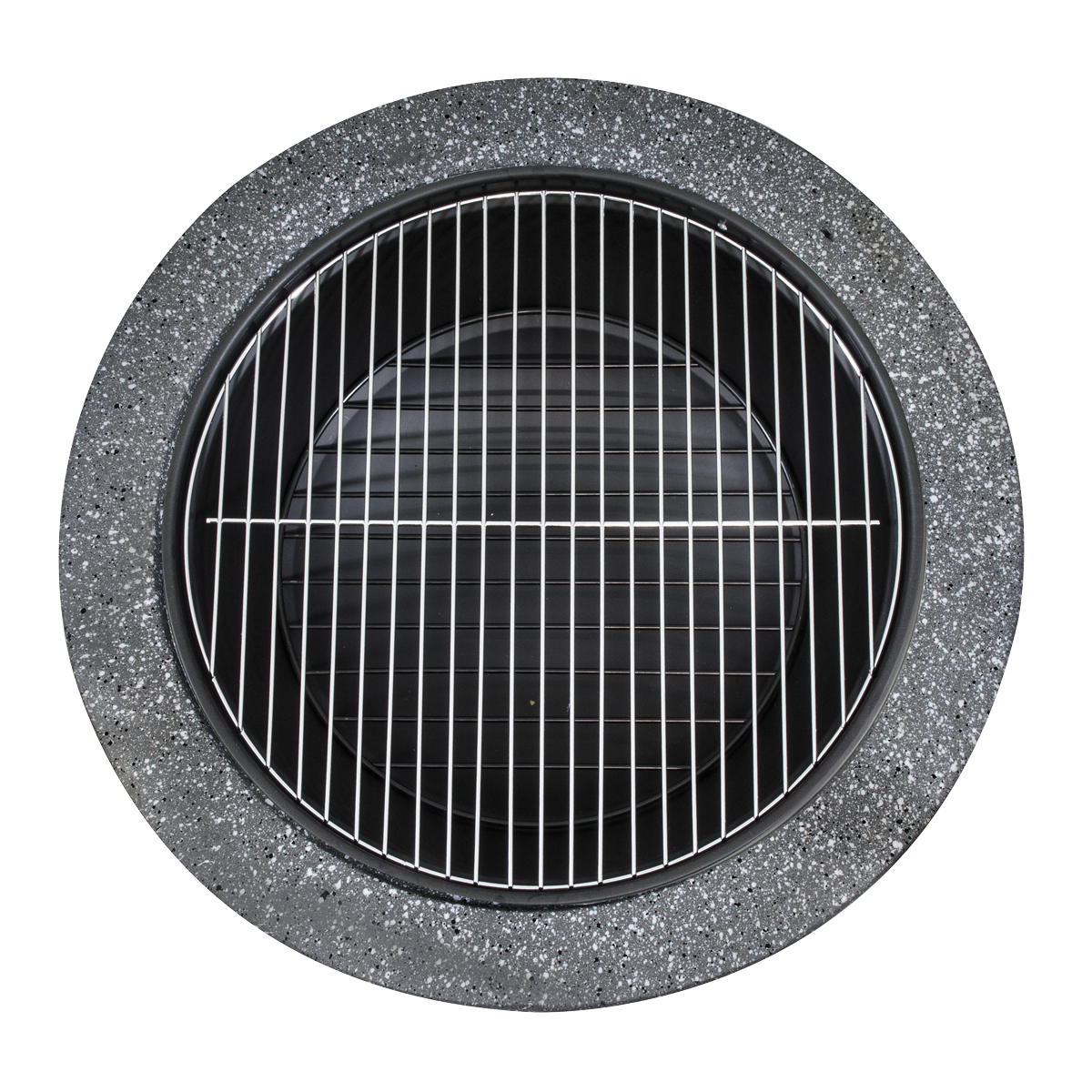 Round MgO Fire Pit with BBQ Grill & Safety Mesh Screen 75cm - Dark Grey DG191